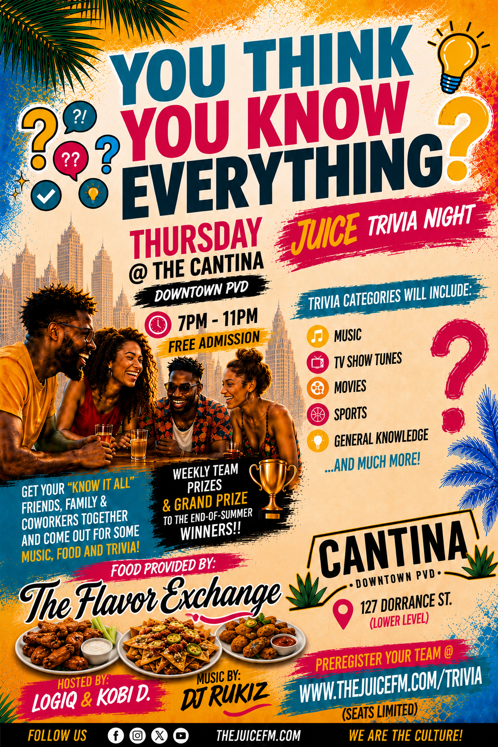 You think you know everything Triva Night.    Thursdays 